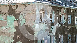 Abandoned house ghost town of Gudym Anadyr-1 Chukotka of far north of Russia.