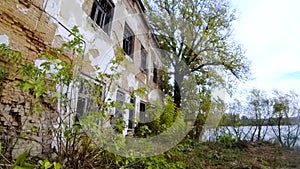 Abandoned house Hasidic dynasty. The destroyed synagogue building