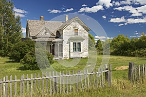 Abandoned house in a meadow