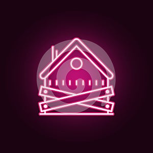 abandoned house neon icon. Elements of Banking set. Simple icon for websites, web design, mobile app, info graphics