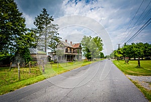 Abandoned house and road in Elkton, in the Shenandoah Valley of