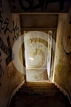 Abandoned house staircase