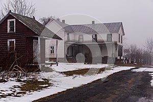 Abandoned Houses in Fog - Appalachian Mountains - West Virginia