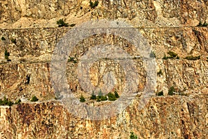 Abandoned huge stone qarry background