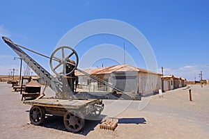 Abandoned Humberstone and Santa Laura saltpeter works factory, near Iquique, northern Chile, South America