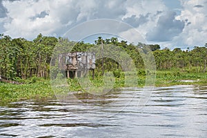 Abandoned hut along Amazon River