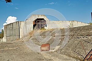 Abandoned hydrotechnical construction site photo