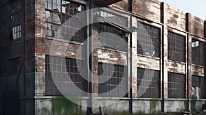 An abandoned industrial building with broken windows Hype two created with generative AI