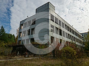 Abandoned industrial building in Chernobyl Exclusion Zone. Ukraine.