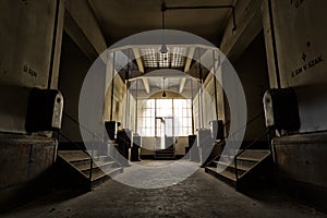 Abandoned industrial building interior