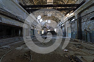 Abandoned Industrial building interior in Greece