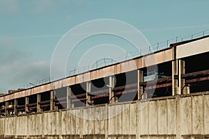 Abandoned Industrial building, view from the outside