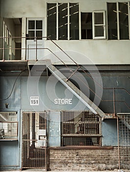 Abandoned industrial buildings, Cockatoo Island, Sydney, NSW