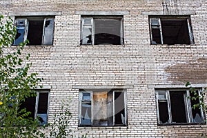 Abandoned industrial buildings in the Leningrad region. Russia.