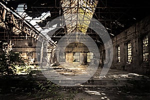 Abandoned industrial interior