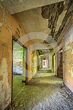 Abandoned Interior Hallway of an Institution