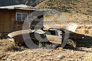 Abandoned Junk Car in Desert