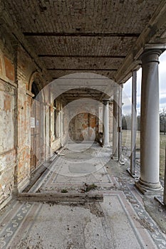 The abandoned Kegl castle in Csalapuszta, Hungary on a winter day