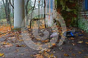 Abandoned kindergarten in destroyed village of Kopachi, 10 km Chernobyl exclusion zone, Ukraine