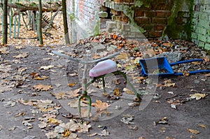 Abandoned kindergarten in destroyed village of Kopachi Chernobyl nuclear power plant exclusion zone, Ukraine