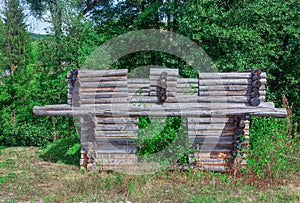 Abandoned log cabin in the forest