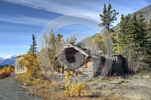 Abandoned log cabin in the Yukon