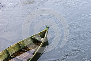 Abandoned Lonely Boat on River