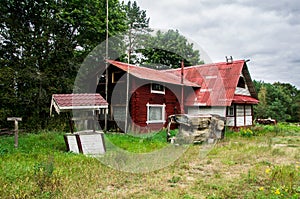 Abandoned manor house in the forest