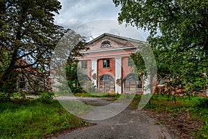 Abandoned Manor House in Kurzeme, Latvia. Classicist manor house
