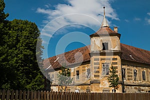 Abandoned manor house in a park, Jablonica