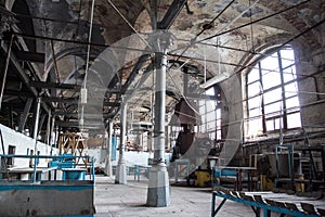Abandoned meat processing plant. Slaughterhouse Rosenau, Kalini