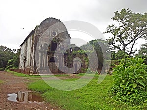 abandoned medieval church at vasai, maharashtra, india