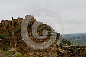 Abandoned medieval town Gamsutl in Dagestan