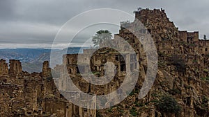 Abandoned medieval town Gamsutl in Dagestan