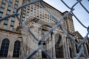 The abandoned Michigan Central Station in Detroit. USA