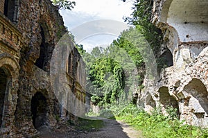 Abandoned Military Tarakaniv Fort architectural monument of 19th century. Tarakaniv, Ukraine.