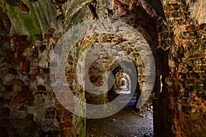 Abandoned Military Tarakaniv Fort Dubno Fort, New Dubno Fortress - a defensive structure of 19th century in Tarakaniv,  Ukraine