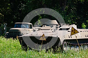 Abandoned military transport in peace nature