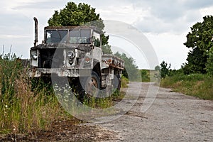 Abandoned military truck