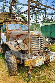 Abandoned military trucks at the China Military Aviation Museum