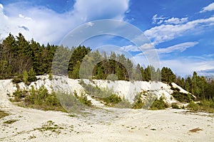 Abandoned mine - damaged landscape after mining.