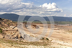 Abandoned mine.Damaged landscape after ore mining.