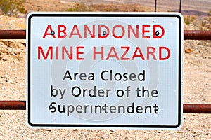 Abandoned Mine Hazard Sign