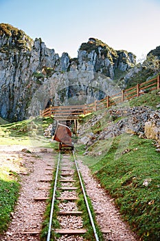 Abandoned mine train track