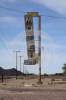 Abandoned Motel Sign, Bagdad, California