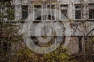 Abandoned multi storey building located in the Chernobyl ghost town