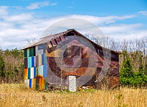 Abandoned Multicolored Barn in North Carolina