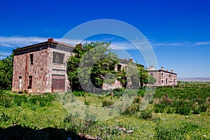 Abandoned multistory house. Consequence of war, disaster, poverty, ghost town, etc