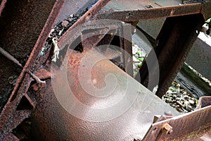 Abandoned oil rig wheel