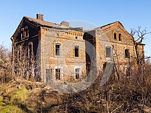 Abandoned old brick house